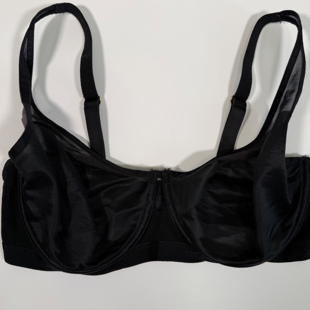 Soma Unbelievable Lift Scoop Balconette Bra Black Mesh 36DD Quiet Luxury